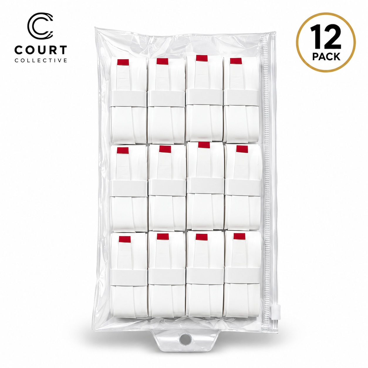 Pro Tour Overgrip: White (12 Pack)